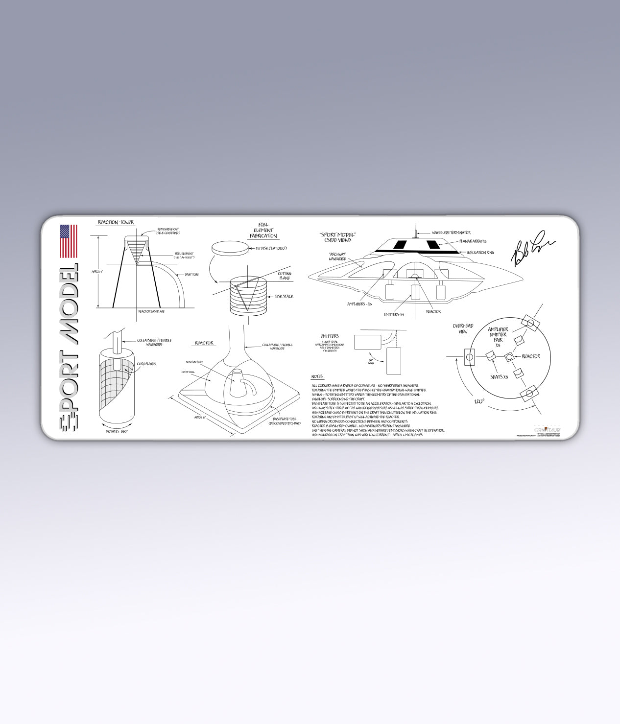 DESKTOP MAT: The Sport Model Collection White