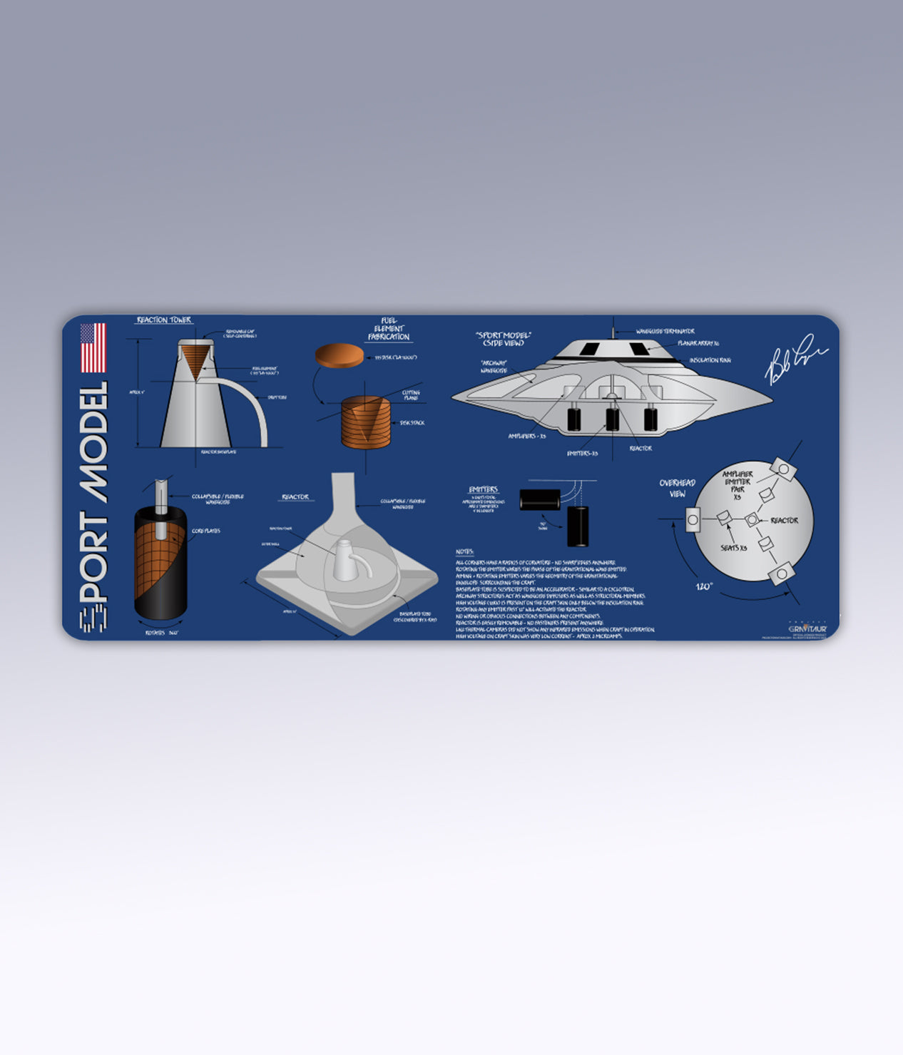 DESKTOP MAT: The Sport Model Collection Blue
